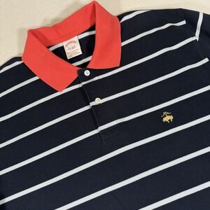 Brooks Brothers Performance Polo Shirt Mens Large Striped Golf Casual Preppy